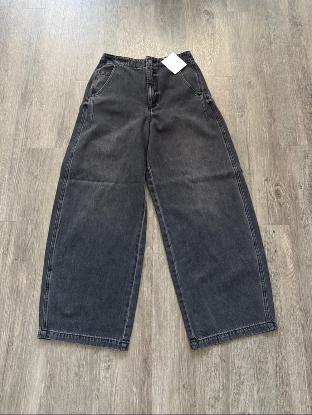 pistola Black Wide-Leg Flare Jeans